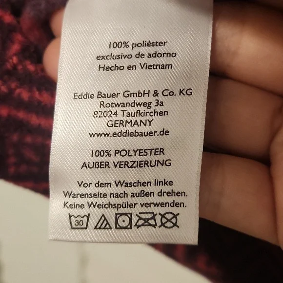Eddie Bauer Quarter Zip Burgundy & Purple Soft Pullover Size Small - Picture 6 of 7